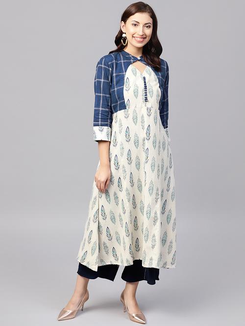 a-line printed kurta - 15901512 - Very Small Image - 1