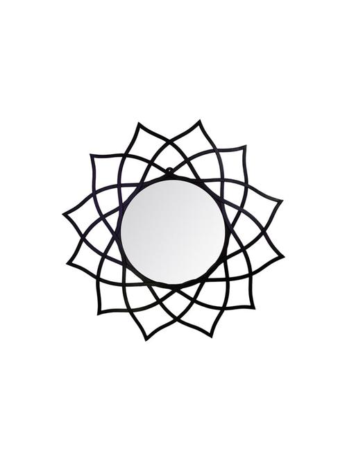 hosley 28.54in flower shape black wall mirror - 15901701 - Very Small Image - 1