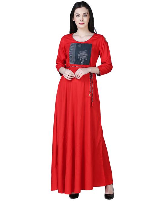 flared patch work dress - 15901760 - Very Small Image - 1