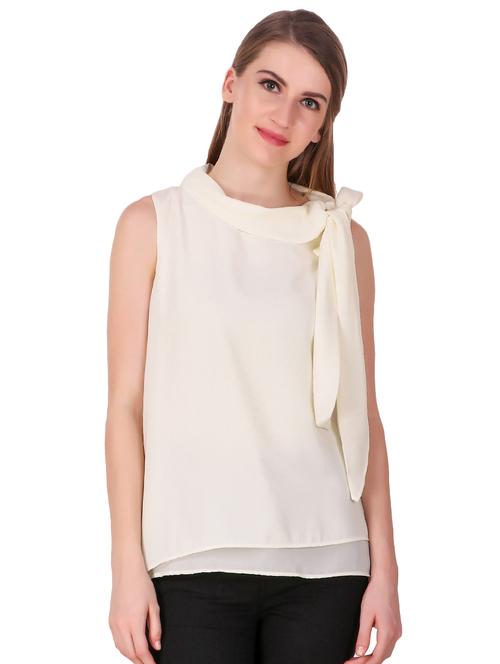 tie neck layered top - 15901937 - Very Small Image - 1