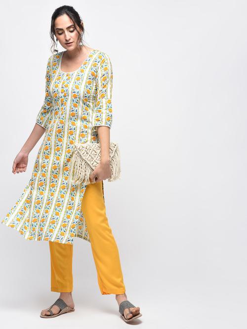 floral printed straight kurta - 15902145 - Very Small Image - 1