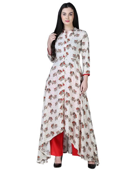 printed high-low kurta - 15902151 - Very Small Image - 1
