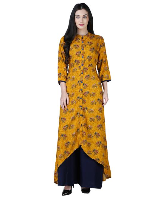 high low printed kurta - 15902155 - Very Small Image - 1