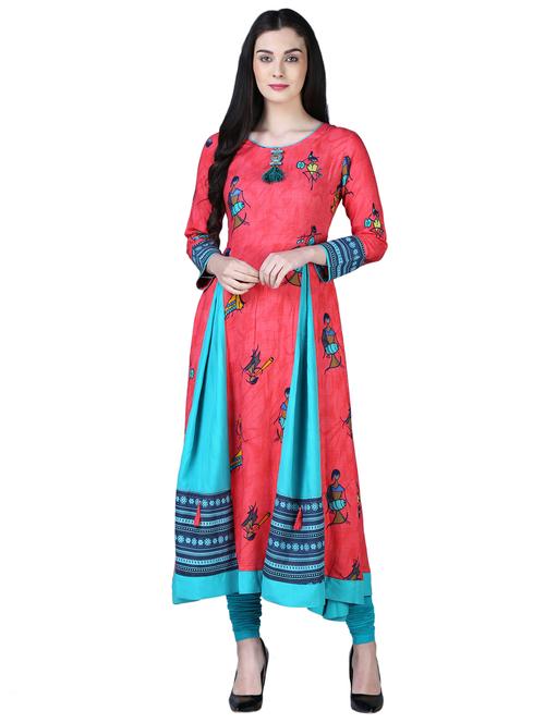 aline panel printed kurta - 15902156 - Very Small Image - 1