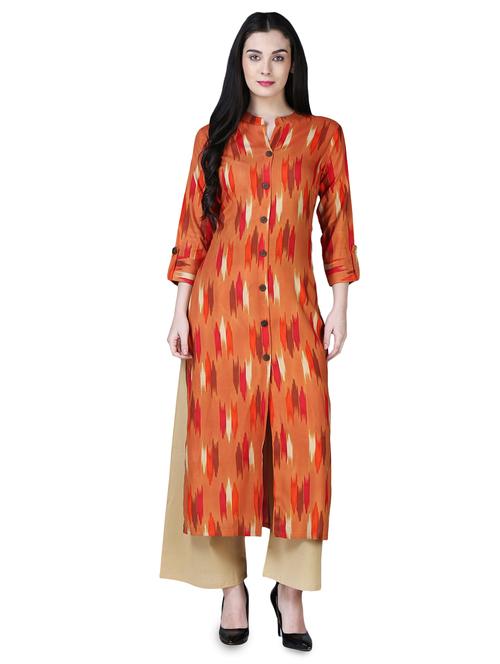 ikat straight kurta - 15902168 - Very Small Image - 1