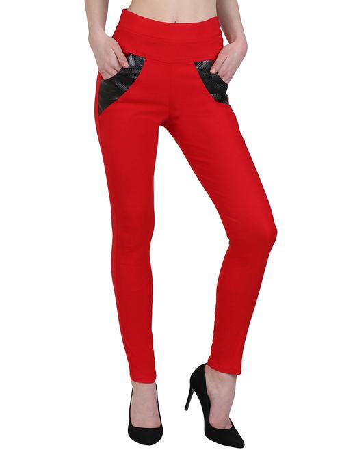 leather patch high waist jegging - 15902326 - Very Small Image - 1