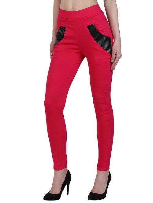 leatherette panel high waist jegging - 15902338 - Very Small Image - 1