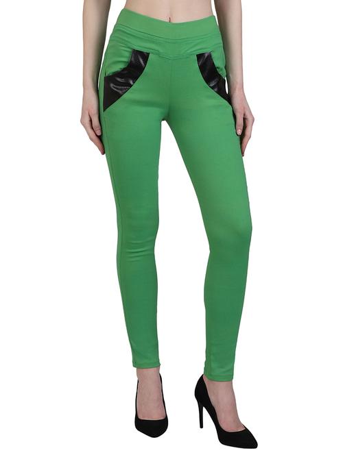 leather patch high waist jegging - 15902359 - Very Small Image - 1