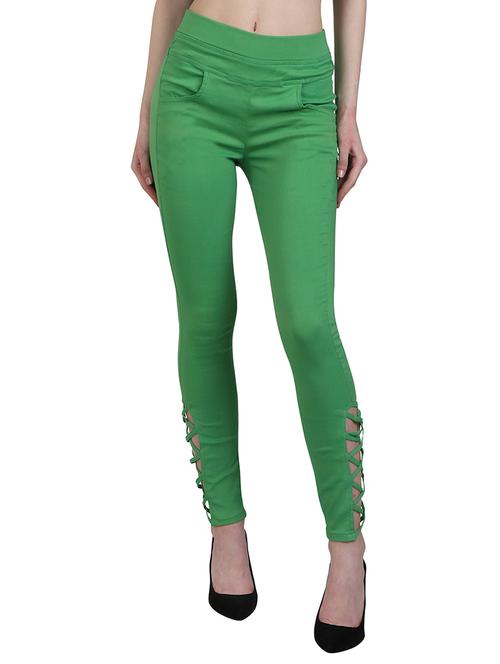 criss-cross detail high waist jegging - 15902361 - Very Small Image - 1