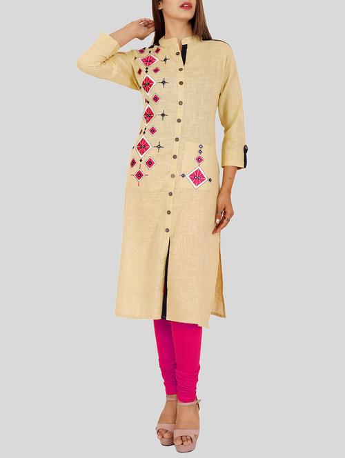 embroidered straight kurta - 15902621 - Very Small Image - 1