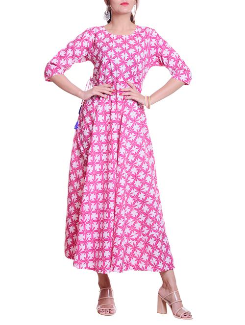 floral printed flared kurta - 15902635 - Very Small Image - 1