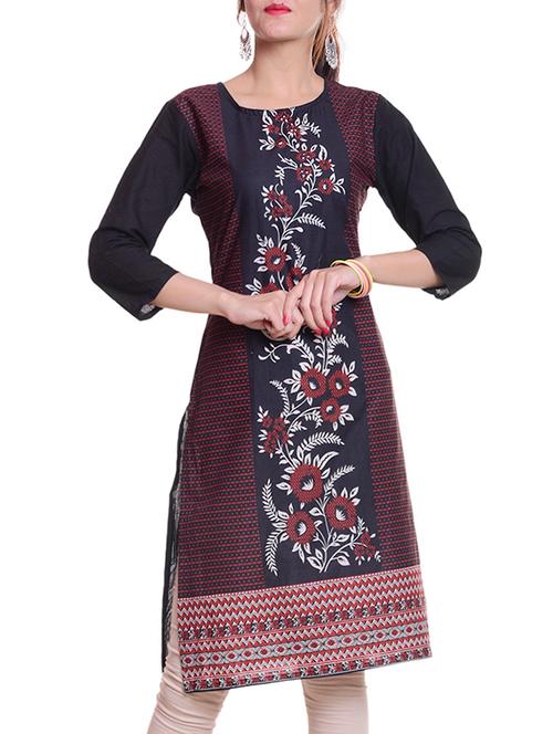 floral printed straight kurta - 15902638 - Very Small Image - 1