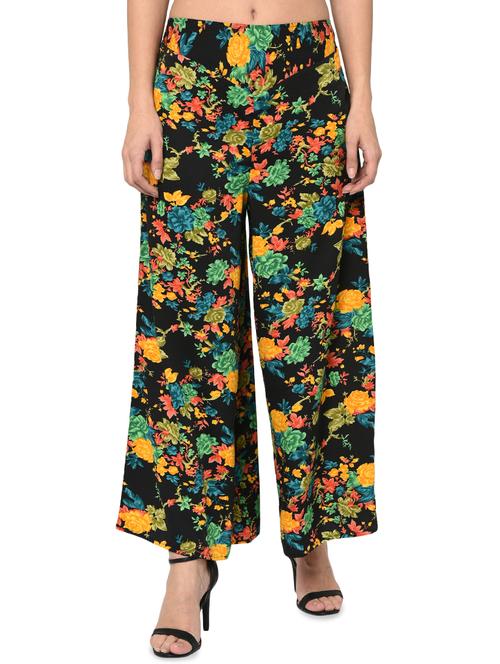 high waist floral flared palazzo - 15902767 - Very Small Image - 1