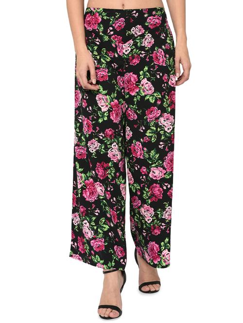 high waist floral flared palazzo - 15902768 - Very Small Image - 1