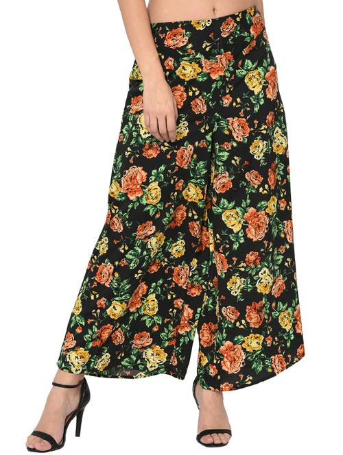 high waist floral flared palazzo - 15902770 - Very Small Image - 1