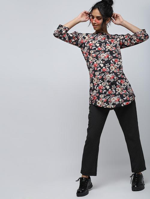 floral curved hem tunic - 15902835 - Very Small Image - 1