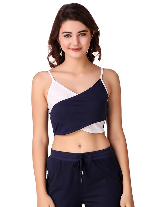 crossover color block crop top - 15903247 - Very Small Image - 1