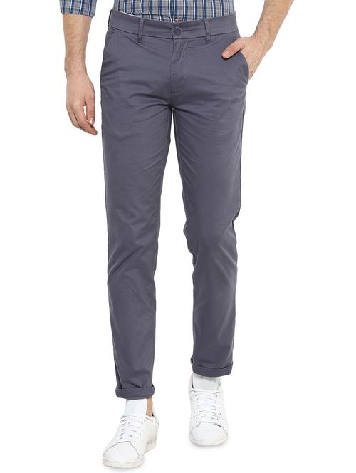 grey cotton chinos - 15903851 - Very Small Image - 1