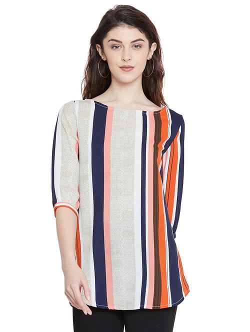 boat neck striped top - 15904246 - Very Small Image - 1