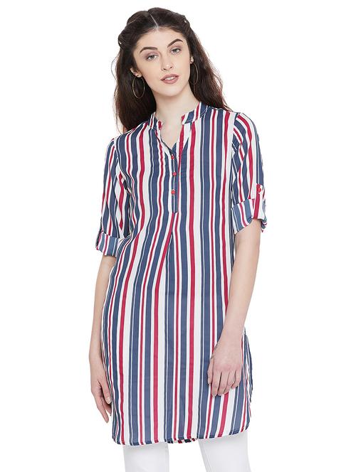 white crepe aline kurti - 15904255 - Very Small Image - 1