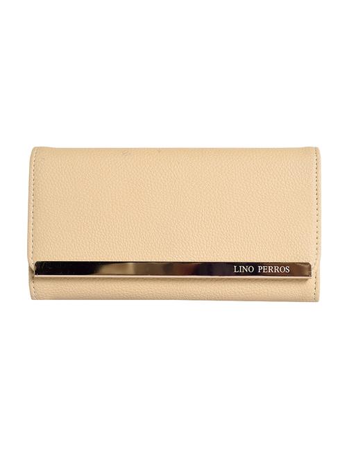 beige leatherette (pu) regular clutch - 15904617 - Very Small Image - 1