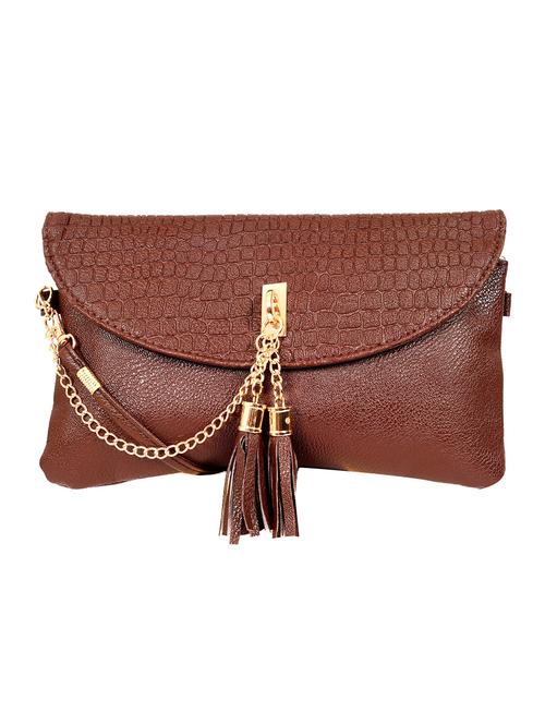brown leatherette (pu) sling bag - 15905066 - Very Small Image - 1