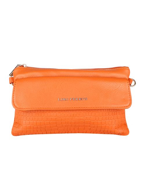 orange leatherette (pu) sling bag - 15905072 - Very Small Image - 1