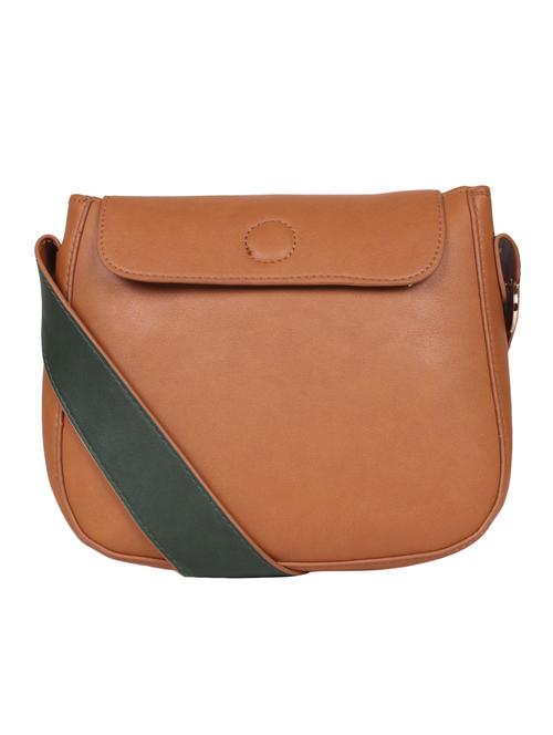 tan leatherette (pu) sling bag - 15905089 - Very Small Image - 1