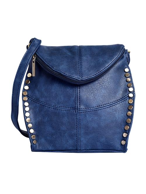 blue leatherette (pu) sling bag - 15905098 - Very Small Image - 1