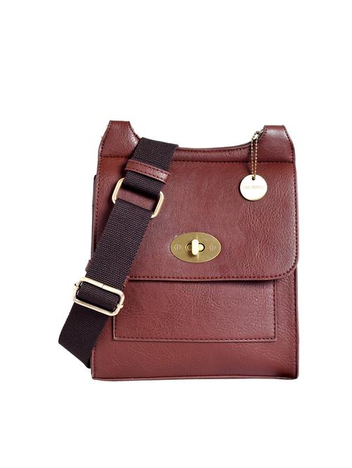 brown leatherette (pu) sling bag - 15905138 - Very Small Image - 1