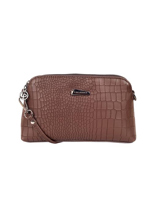 brown leatherette (pu) sling bag - 15905171 - Very Small Image - 1