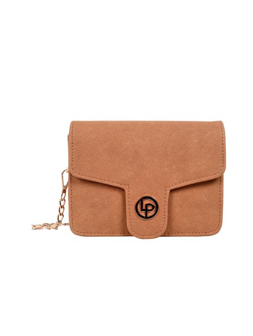 brown leatherette (pu) sling bag - 15905209 - Very Small Image - 1