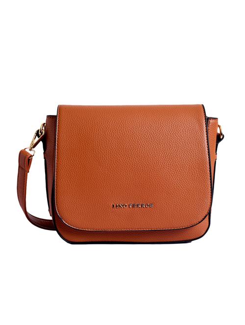 tan leatherette (pu) sling bag - 15905253 - Very Small Image - 1