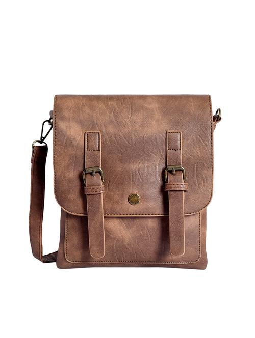 brown leatherette (pu) sling bag - 15905284 - Very Small Image - 1