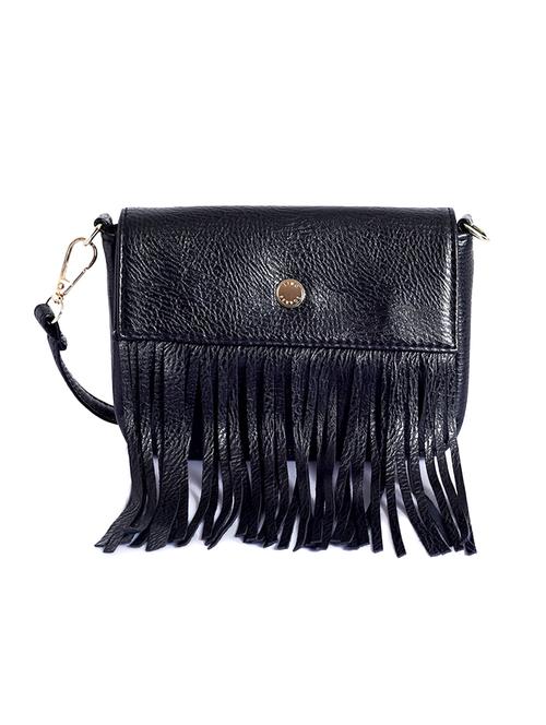 black leatherette (pu) sling bag - 15905291 - Very Small Image - 1