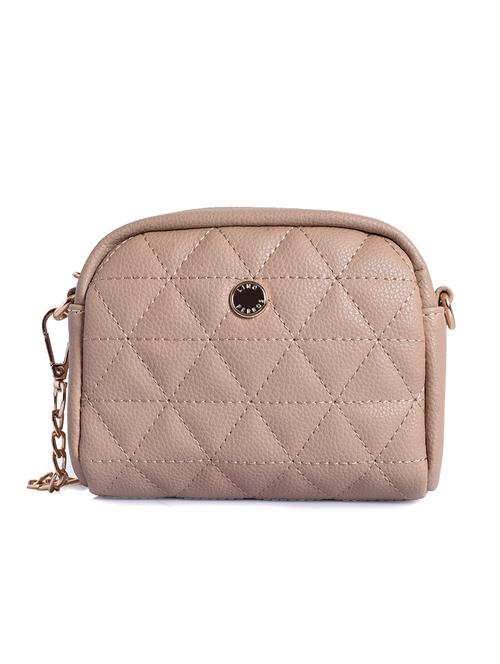 beige leatherette (pu) sling bag - 15905315 - Very Small Image - 1