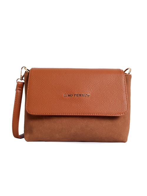 tan leatherette (pu) sling bag - 15905342 - Very Small Image - 1