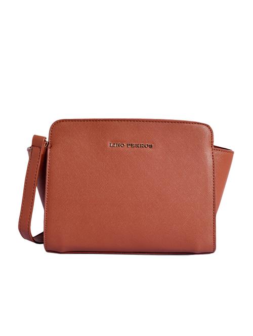 tan leatherette (pu) sling bag - 15905356 - Very Small Image - 1