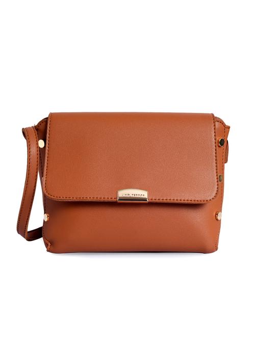 tan leatherette (pu) sling bag - 15905360 - Very Small Image - 1