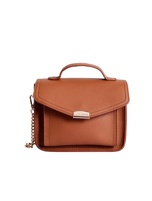 tan leatherette (pu) sling bag - 15905422 - Very Small Image - 1