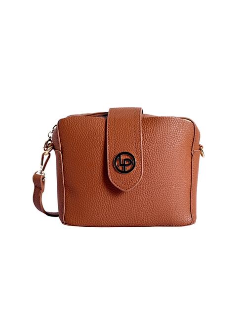 tan leatherette (pu) sling bag - 15905426 - Very Small Image - 1