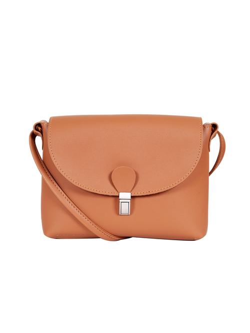 tan leatherette (pu) sling bag - 15905483 - Very Small Image - 1