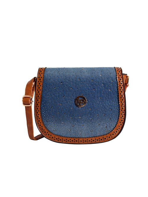 blue leatherette (pu) sling bag - 15905494 - Very Small Image - 1