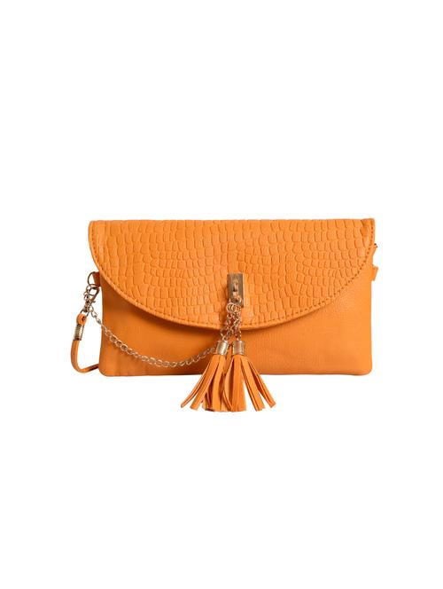 orange leatherette (pu) regular sling bag - 15905561 - Very Small Image - 1
