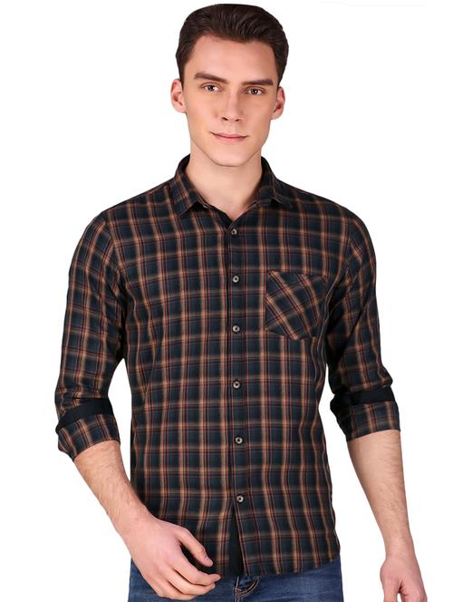 blue checkered casual shirt - 15906643 - Very Small Image - 1