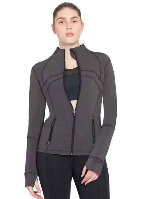 thumbholed sleeved zip up sweatshirt - 15906651 - Very Small Image - 1