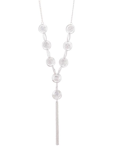 silver metal long necklace - 15906849 - Very Small Image - 1