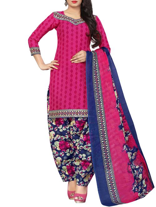 printed unstitched salwar suit - 15906969 - Very Small Image - 1