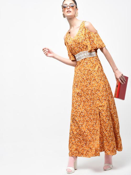 cold shoulder crochet floral dress - 15907084 - Very Small Image - 1