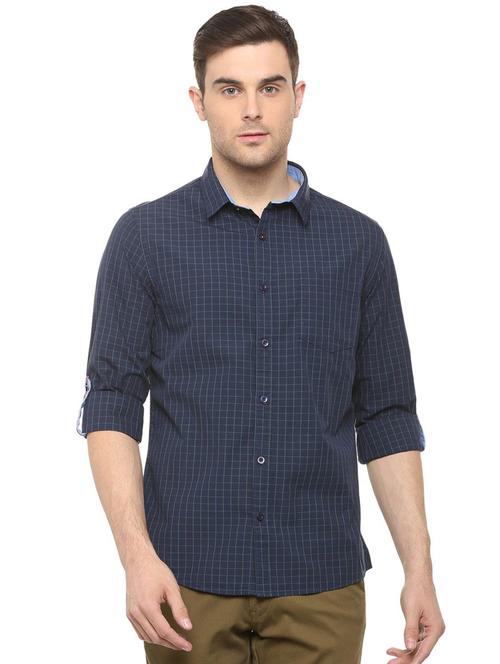blue checkered casual shirt - 15907244 - Very Small Image - 1